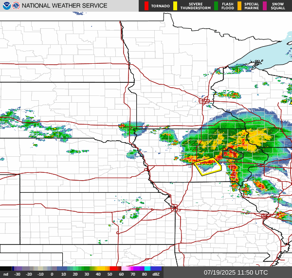 Weather radar map